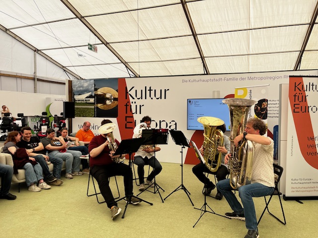 Tuba-Quartett der Bläserphilharmonie Mannheim vor Publikum